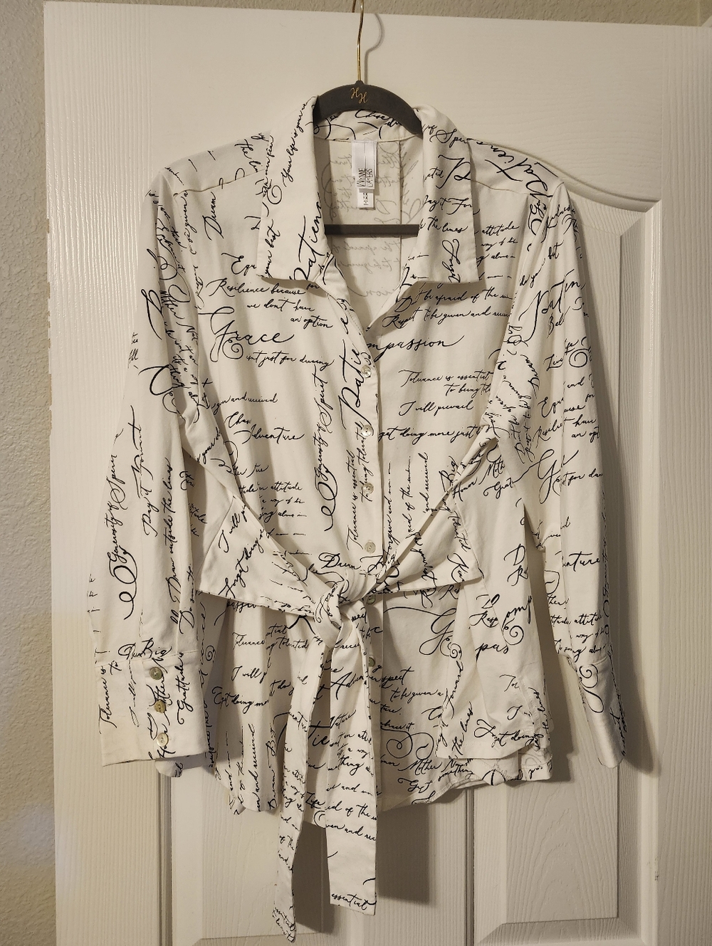 Marla Wynne Inspirational Blouse With Front Tie.